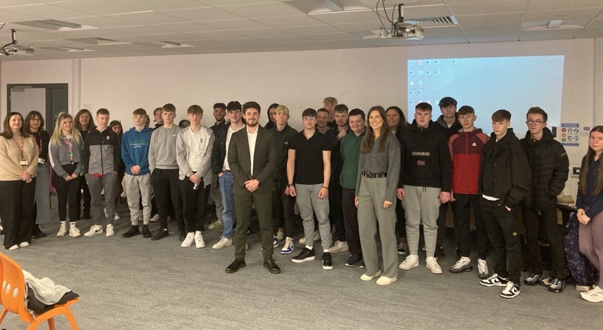 Picture of Matthew McArthur with SERC Level 3 Business Students.